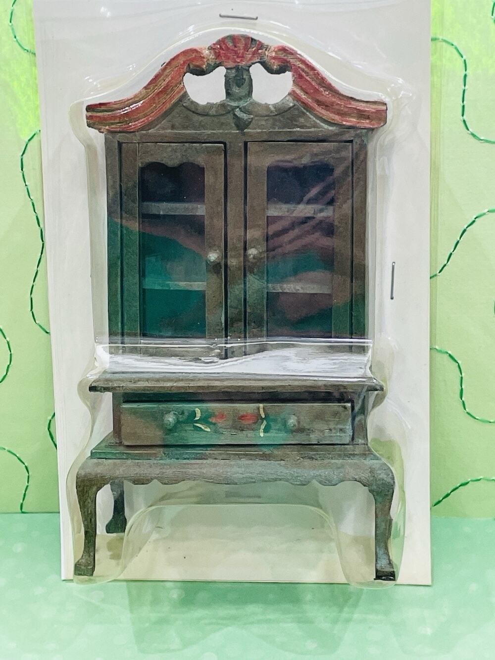 Vtg Russ Blast From the Past Miniature Furniture Cabinet China Display Case